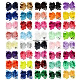 Lovely 6 Inch Baby Girl hair bow boutique Grosgrain ribbon clip hairbow Large Bowknot Pinwheel Hairpins Hair Accessories decoration