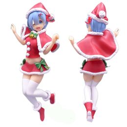 Mascot Costumes 22cm Re:life in A Different World From Zero Anime Figure Rem Ram Action Figure Pvc Christmas Rem Collection Model Doll Toys