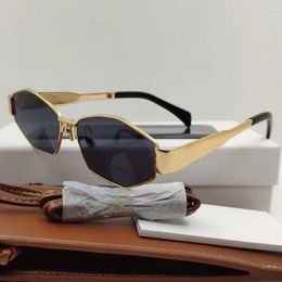 Sunglasses Trending Products Women Summer Metal Frame For Futuristic Aesthetic Brand Designer Ladies Sun Glasses UV400