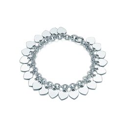 Charme pulseiras famosas 100% 925 prata esterlina marcas de designer clássico charme diy pulseira multi coração etiqueta handwear