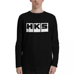 Men's Polos HKS Car Tuning White Long Sleeve T-Shirts Vintage T Shirt Graphic Shirts Funny For Men