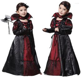 Theme Costume Children Girls Gothic Vampire Purim Festival Costumes For Kids Christmas Princess Cosplay Long Carnival Party Dress