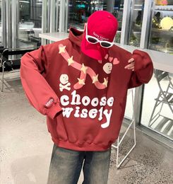 Mens designer hoodies puff print hoodie loose Y2k hoodie Graffiti Sweater Hip Hop Harajuku Fleece Sweatshirts Pullover