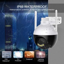 V380 Monitor IP Camera 4 Lights Black Outdoor HD Full Colour Night Vision Mobile Phone Remote Monitoring Wireless Wifi Network Connexion