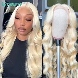Synthetic Wigs Blonde Body Wave Lace Front Wig HD Transparent 13x4 13x6 Human Hair 613 Glueless Pre Plucked Full Frontal For Women 231027
