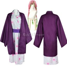 4pcs Kanroji Mitsuri Bathrobe Cosplay Costumes Japanese Anime Demon Slayer Kamado Tanjirou Kimono Suit for Men Women