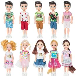 Dolls 5 Inch Mini Kelly Doll Accessories Fashion Chelsea Clothes Party Grown Outfits Kids Girls Toys for Children Birthday Gift 231031