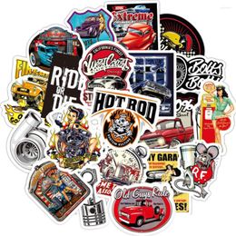 Gift Wrap 50pcs Rod Vintage Car Stickers For Laptop Notebook SiutCase Adesivos Scrapbooking Material Christmas Sticker Craft Supplies