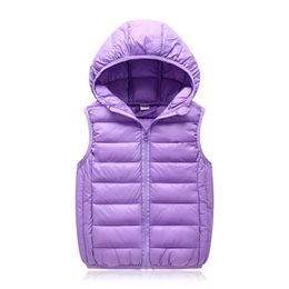 Waistcoat Hooded Child Waistcoat Children Outerwear Kids Jackets Warm Cotton Baby Boys Girls Vest For Spring Autumn 3-14 Years Old 220905