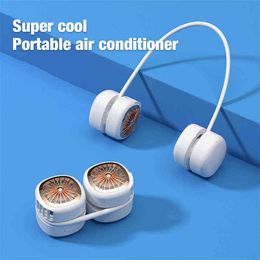 Electric Fans Mini Neck Fan Portable USB Rechargeable Mute Sports Neck Fans for Outdoor Ventilador Portatil Abanicos Cooling Electric Fan T220907