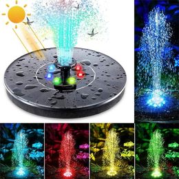 Garden Decorations 13/16/18cm Solar Water Fountain Pool Pond Waterfall Decoration Outdoor Bird Bath Powered Colorful Floating 220928