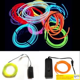 Waterproof Battery Powered Led String Flexible Neon Light Glow EL Wire Rope Tape Shoes Clothing Car wedding