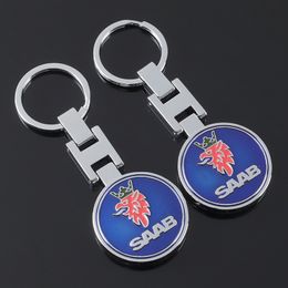 metal Shield style key ring for saab scania emblem 93 9-3 900 9000 fashion Keychain gift Car accessories