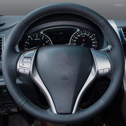 Steering Wheel Covers Car Cover Genuine Leather Braid Accessories For 2013 Teana 2014 X-Trail QASHQAI Sentra Auto Interior