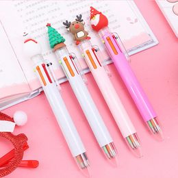 Christmas Decorations 2022 Ballpoint Pen Cute Santa Claus Multicolor Marker For School Office Writing Supplies Stationery Kids Gift Sale