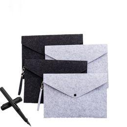 A4 Documents Pouch Felt Storage Bag Business Affairs File Folder To Work In An Office Colourful Button RRA642