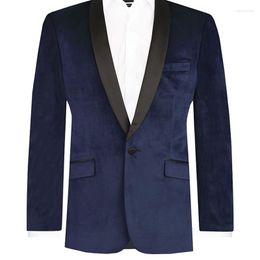 Men's Suits Latest Men Suit Slim Fit Black Shawl Lapel Navy Blue Velvet Custom Made One Piece Formal Business Wedding Causal Prom Tailored
