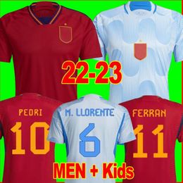 2022 Spain soccer jersey Camiseta Espana 2023 MORATA RODRIGO TORRES PEDRI world Cup 22 23 RAMOS THIAGO INIESTA ALBA football shirt men kids kit uniforms