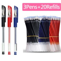 Gel Pens 23 Pcs Ballpoint Pen Refill Set Black Blue Red Ink Gel Pen Bullet Tip 05mm School office Supplies Stationery 221128