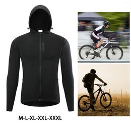 Racing Jackets Mens Cycling Jacket Breathable Coat Outdoors Reflective Long Sleeve Bicycle Wind With Hoodie