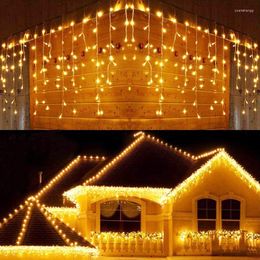 Strings Christmas Lights Waterfall Outdoor Decoration 5M Droop 0.4-0.6m Led Curtain String Party Ggarden Wedding Eaves