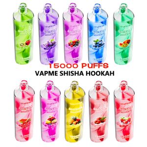 Vapme shisha nargile 15000 puflar 15k tek kullanımlık vape 650mAh şarj edilebilir pil 25ml önceden doldurulmuş pod 12 aromalar vs puf jnr 12000 12k shisha vaper