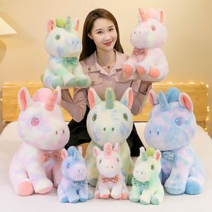 Toptan tek boynuzlu at şeyler hayvan özel unicorn peluş oyuncak huggy mini at peluş bebek şeyler gökkuşağı arkadaş peluş şeyler yastık zanaat peluş Noel hediyesi