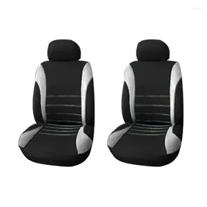 Araba koltuğu kapaklar 2x ön hazır spor kova kapağı 2 parçalı set otomobiller (siyah gri)