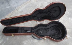 Коричневый жесткий футляр для электрогитары LP с черной подкладкой, размер индивидуального логотипа, на складе, бесплатная доставка