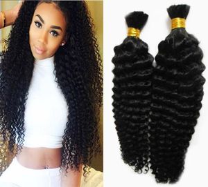 No Weft Human Hair Bulk For Braiding Natural Color bulk human hair for braiding 200g curly braiding human hair no weft 2pcs5589573