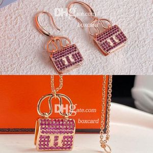 Designer Rhinestone Earrings Necklace Sets Gold Chain Pendant Necklaces With Gift Box Letter Plated Necklace Sets Birthday Gift Valentines Day