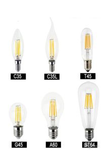 Dimmable LED Ampul Filament Ampul 4W 8W 12W 16W Yüksek Güç Cam Küre Ampul 110V 220V 240V Retro LED Edison Lambası Mum Lights7575644