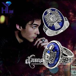 Vintage The Vampire Diaries Ringdamon Stefan'ın Elena Punk Yüzük Lapis Lazuli Be Crystal Moives Takı Us 6-126376644