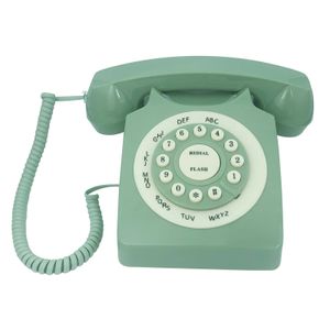 Розовый проводной стационарный телефон в стиле ретро, классический винтажный старомодный телефон для домашнего офиса, подарок для пожилых людей 240102