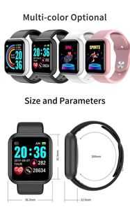 Y68 Akıllı Saat Erkekler Bayanlar Çocuk Spor Fitness Tracker Kan Basıncı Kalp Hızı Monitör Bayanlar Bilezik Android IOS Xiaomi