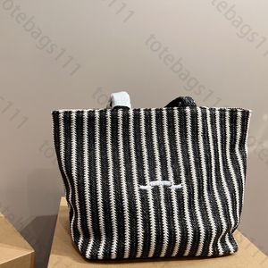 вязаная сумка для покупок женская мода повседневная волнистая соломенная сумка большая вместимость роскошные сумки полосатые сумки пляжные сумки многоразовая сумка