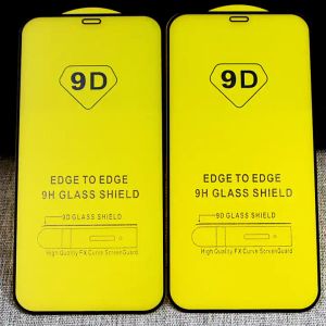 New 9D 9H Tempered Glass for iPhone 15 14 13 12 11 Pro Max Xs Xr 7 8 Plus Full Cover Screen Protector Glass Film