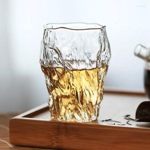 Бокалы для вина, 270 мл, стеклянная чашка в японском стиле, красная кованая чашка для чая, термостойкое дерево с узором, прозрачная вода
