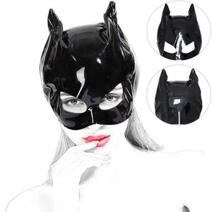 Maskeler Seksi Deri Kedi Kafa Maskesi, Fetiş Cat Hood Yarım Yüz Maskesi BDSM PET ROL Oyun Maskesi Slave Head Esaret Seks Oyuncakları Kadınlar İçin Q08