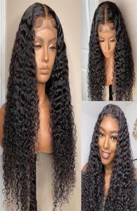 Black Curly Synthetic Lacefront Wig Simulation Human Hair Lace Front Wigs Small Size 1626 inches RXG91695548584