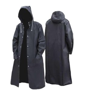 Black Fashion Adult Waterproof Long Raincoat Women Men Rain coat Hooded For Outdoor Hiking Travel Fishing Climbing Thickened 210927481794