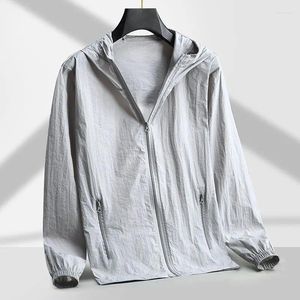 Erkek Ceketler 2024 Yaz İnce Şık ve Minimalist Dış Giyim Nefes Alabaç Düz Renk Çift Çift Kapşonlu Güneş Koruma Takım