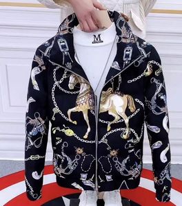 Jaqueta masculina de algodão masculina, nova jaqueta brilhante sem lavagem, outono e inverno, gola alta, roupas bonitas masculinas da moda, 2024