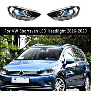 For VW Sportsvan LED Headlight 16-20 Car Accessories DRL Daytime Running Light Streamer Turn Signal High Beam Angel Eye Projector Lens