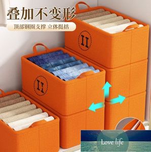 Качественная оранжевая корзина для хранения из хлопка и льна, утолщенная складная корзина для хранения гардероба, носки, коробка для хранения мелочей