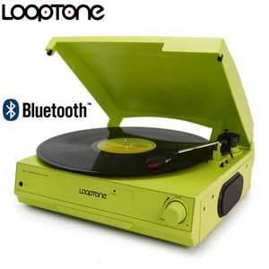 Looptone 33/45/78 RPM Bluetooth Vinil LP Kayıt Çalar Turntable Dahili Hoparlör Kulaklık Jack RCA Hat Out AC110 ~ 130 220 ~ 240V 240102