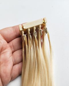 İnsan saç klipsinde uzantılar ön 6d saç uzantıları sarışın son ürünler 100g 100g'ler hızlı giyen tam kafa 14 ila 28in2008427