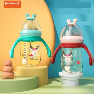 Baby Bottles Yitron Wide Diameter Anti-Inflatable Thermochromic Change Ppsu Bottle 240Ml Anti-Drop Handle St Drop Delivery Otzmq