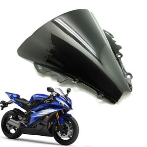 Para-brisa para motocicleta, preto transparente, bolha dupla, abs, para yamaha yzf r6 YZF-R6 2006-2007