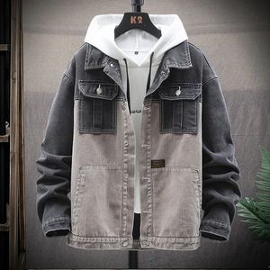Erkek denim ceket gençlik trend bombacı ceket erkekler büyük boy bahar ve sonbahar kot gündelik sokak yüksek kaliteli kıyafetler 240103